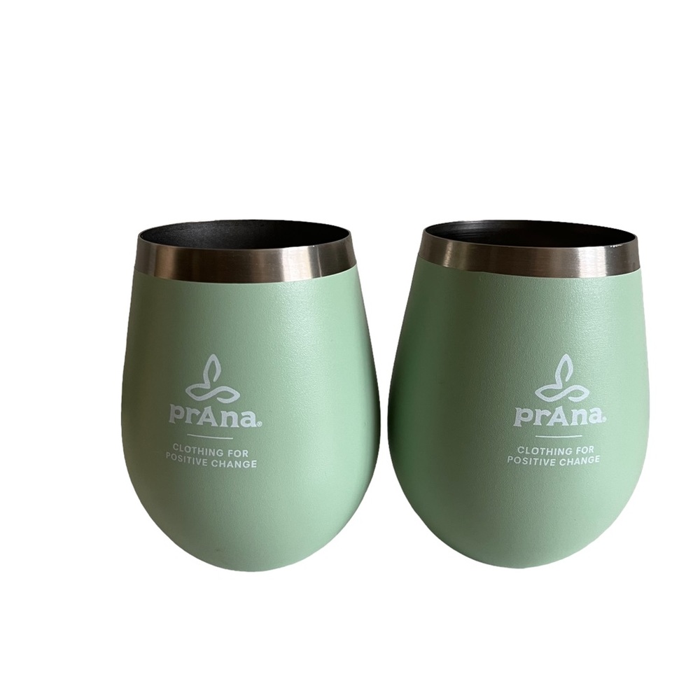 NEW NWOT Mizu Prana Stainless Steel Stemless Wine Glass Tumbler Set Of 2 Pair